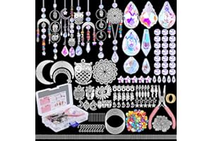 NUYIKASO 410 Stück Sonnenfänger Kristall Bastelset Erwachsene Eulen DIY Fenster Windspiel Basteln Suncatcher Fensterdeko Anhänger Lichtfänger Prisma für Zuhause Büro Garten Weihnachten Tag Hochzeit