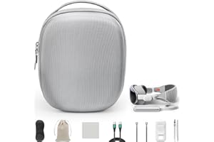 AMAZEAR Zestaw Etui Podróżnego dla Apple Vision Pro, Przenośne Etui VR na Akcesoria Vision Pro, Zestaw Akcesoriów 7-w-1 dla Apple Vision Pro (Srebrnoszary)