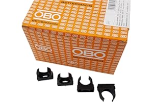 OBO Bettermann M25 - Abrazadera para tubos (100 unidades, 25 mm, 100 unidades), color negro