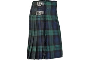 H HIGHLAND REDSTONE Highland Redstone Traditional Tartan Kilt for Men I Polyviscose 8 Yard Scottish Mens Kilt