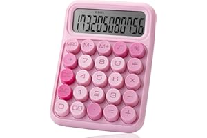 Mr. Pen Calculatrice mécanique à interrupteur - Grand écran LCD 12 chiffres - Rose avec gros boutons