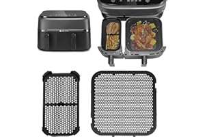 ‎FEGAT 2PCS Spritzschutz für Philips Airfryer 3000 Dual Basket NA350 NA550 6L/3L, Heißluftfritteuse Silikonspritzschutz Wiederverwendbar Airfryer Fettspritzschutz Air Fryer Zubehör für Heizspirale