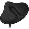 FUCNEN 26(L)*32CM(W) Gel Saddle Cover Padded Large & Wide Bicycle Saddle Pad Road Spinning Stationary Exercise Fitness Bike Seat Cushion Cover Comfortable Soft Gel Construction for Indoor Cycling