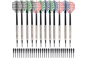 Lifeant Set di frecce con punta in plastica - 12 frecce morbide + 100 punte di ricambio, sicure e durevoli, per bersagli elettronici