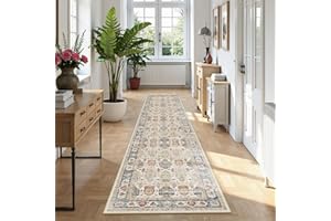 YOWOMO Teppich Wohnzimmer 80X300cm TeppichläUfer Schlafzimmer Carpet Vintage Kurzflor Waschbarer Boho Wohnzimmer Rug Living Room Bedroom