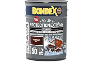 BONDEX - Lasure Bois Protection Extrême - Anti-UV/Humidité - Haute Résistance - Séchage Rapide - 5L - Chêne Foncé
