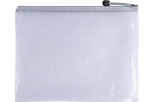 JANRAX Paquete de 12 bolsas de malla de PVC A5 color gris