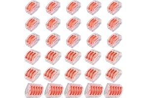 BASECONEX 30 Conectores Rápidos de Cable Eléctrico con Palanca, Terminales Transparentes y Reutilizables para Empalme de Cobre y Aluminio, 2/3/5 Vías, Instalaciones Seguras en Hogar y Oficina