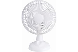 Salco Ventilatore da tavolo STV-160, ventilatore da tavolo, ventilatore, 15 Watt, bianco, compatto, diametro 15 cm, 2 livelli di velocità, 3 ali, raffreddamento garantito. Ideale per ufficio!