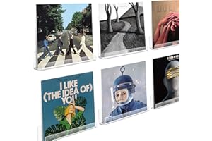 Boxalls confezione da 6 mensole per dischi in vinile acrilico, montaggio a parete, porta album per dischi trasparenti, mostra il tuo ascolto quotidiano con stile（17.8Lx3.8Wx4.3Hcm）