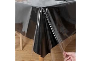 Obstal Clear Plastic Tablecloth 54 x 78 Inch, 100% Waterproof Oil-Proof Spill-Proof Vinyl PVC Table Cloth, Wipeable Rectangle Tablecloth Protector for Dining Table, Outdoor and Indoor Uses, Clear