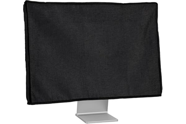 kwmobile Housse écran Ordinateur Compatible avec 20-22" Moniteur - Protection d'écran PC Moniteur en Lin - Noir