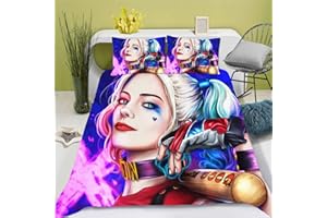 SMNVCKJ Biancheria da letto 200 x 200 cm, set di biancheria da letto in microfibra Anime con chiusura lampo e federe (8,200 x 200)