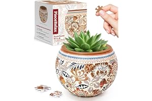 PieceRelax 3D Puzzle Planter 80 Pieces - Autumn Abundance, Home Decor Flower Pots for Indoor Cactus, Succulents Pots [K1127]