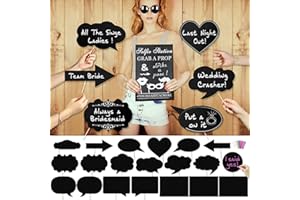 Konsait 20pcs DIY Photo Booth Props Größe Foto Requisiten fotoaccessoires Hochzeit mit bunten Kreide für Partys Hochzeitsfest Wiedervereinigung Geburtstag