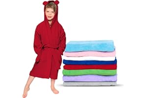 Twinzen - Albornoz Niños Algodón - Niño y Niña - 100% Algodón OEKO-TEX® - Bata de Baño 2 Bolsillos, Cinturón y Capucha