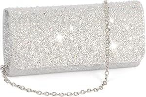 ELBOURN Women Clutch Bag, Glitter Envelope Clutch Bag, Elegant Sequins Evening Bag with Chain Strap for Wedding Dinner Evening Clutch Prom Party Handbag Ladies