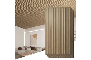 Art3d Lot de 12 panneaux muraux 3D à lattes pour décoration murale intérieure, carreaux de plafond décoratifs en PVC, 61 x 122 cm, Noyer