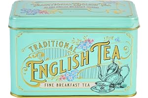 NEW ENGLISH TEAS New English Tés Vintage Victoriano Lata con 40 bolsitas de té de desayuno inglés