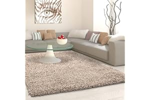 VICEROY BEDDING SHAGGY Rug Rugs Living Room Large Soft Touch 5cm Thick Pile Modern Bedroom Living Room Area Rugs Non Shed (Light Beige Mink, 120cm x 170cm (4ft x 6ft))