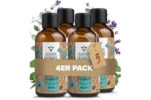 Heldengrün Infusione bio per sauna senza respiro [veri oli biologici] – Olio per sauna con mentolo, eucalipto e lavanda, infusore naturale per sauna con olio essenziale biologico – 4 x 100 ml
