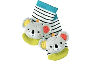 Fehn Rasselsocken Baby Koala – Babysocken mit Rassel Funktion – Socken zur Förderung der Motorik – Babykleidung ideal als Erstlingssöckchen – Lernspielzeug für Kinder von 0-12 Monaten