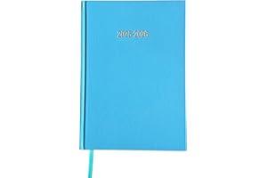 SHINEONE 2025-2026 A5 Academic Diary Premium Week To View Diary Hardback Cover & Ribbon Marker, Mid Year Planner, Organizer for Student Teacher Hardback Case Bound (Sky Blue)