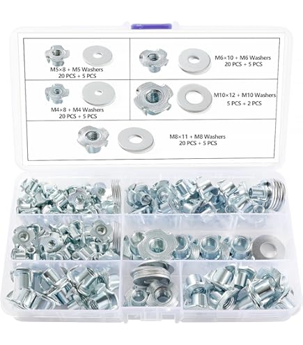 25 Dadi A T M10 X 13mm | Acciaio Zincato Con Design A 4 Denti | Per Legno E Plastica - Foto 9