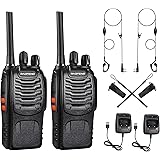 JUCJET Walkie Talkies, 2 Way Radio Rechargeable Walkie Ttalkie with LED Light, Portable & Compact Handheld Two Way Radios,Rel