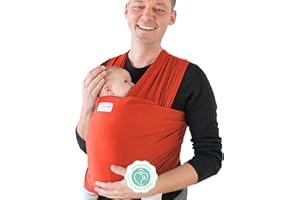 MAMMACITA Sling de comadrona - fular portabebés - portabebés de hasta 15 kg - fular Elástico portabebés de 5 m de longitud - bolsa de almacenamiento e instrucciones de atado incluidas (Rojo)
