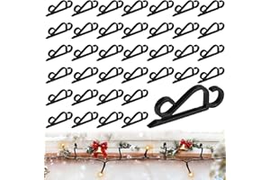Lincentra Gutter Hooks for Outdoor Lights, 90 Pcs Black Gutter Hooks for Hanging Christmas Lights, Weatherproof Gutter Clips for Icicle Light on Xmas Halloween Home Garden Decor