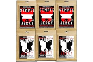 BEN JACOBS Pork Jerky Probierbox, 6 x 50g, Austrian Style und Salt & Pepper. handgemacht, Premium Trockenfleisch ohne Natriumnitrat, ohne chemische Zusätze, und kein Zucker (No Sugar Box Pork)