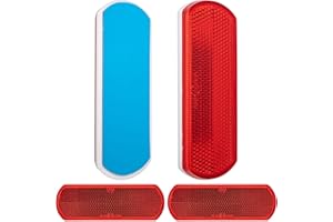 YOUR DAY MATE Reflectores para Pegar, 4 Uds, Rojo, 111 x 38 mm, Marca de E, Reflector de Seguridad Remolque, Caravana, Poste, Captafaro, Derecho e Izquierdo, Reflector de Remolque Estándar, Catadioptrico Rojo