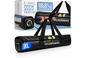 VALKENBERG Ebike batteriväska – brandsäker låda för batterier med laddningskabelguide – E-Bike batteriskyddsfodral inklusive