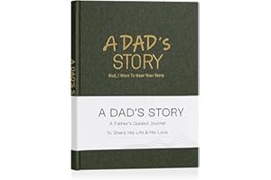 Miaikoe Dad's Life Story Journal Family Keepsake Book Linen Hardcover for Dad to Share His Memories, with 250+ Prompt Questions Book Gift for Birthday Father's Day Christmas (Dark Green)