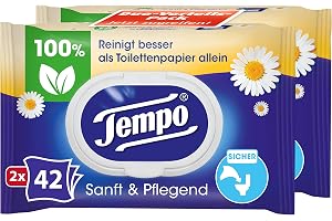 Tempo Toalettpapper fuktig mild och vårdande duo-förpackning, 84 våtservetter