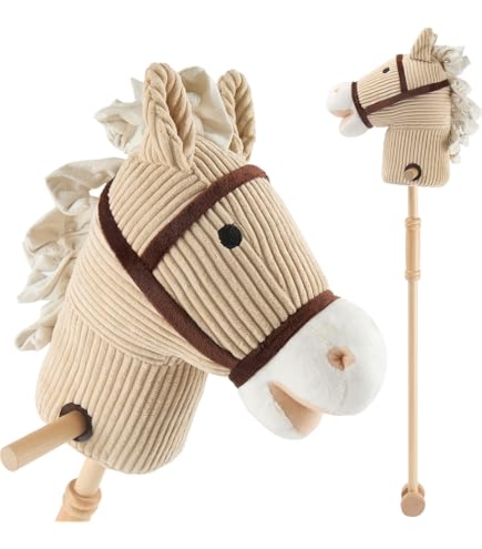 Caballo De Palo De Peluche Con Sonidos Realistas – 99 Cm De Alto – Con Ruedas Y Mango Antideslizante – Juguete Para Montar – Ideal Para Halloween Y Cumpleaños – Color Marrón