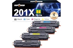 VIPGOOD 201X Cartouches de Toner Compatible pour 201X CF400X 201A Toner pour Laserjet Pro MFP M277dw M252dw M277n M252n M277 CF400X CF401X CF402X CF403X (Noir Cyan Jaune Magenta, Pack de 4)