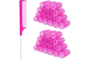 DIVINA VITAE 18 rulos de pelo autoadherentes con peine pequeño, rizador sin calor, rizadores profesionales de peluquería, herramientas para cabello largo, mediano y corto