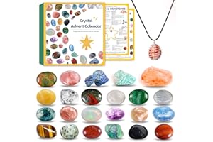 ANOTION Advent Calendar 2023, Crystals Gemstones Advent Calendar Christmas Gifts 24 Days Christmas Countdown Advent Calendars Unique Gift for Kids Friends Teen Girls Boys Toddler Teenagers