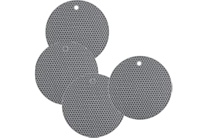 RZMZBY 4er Topf Untersetzer-Set aus Silikon ，Untersetzer Silikon, Mehrzweck-Trockenuntersetzer,rutschfest, Flexibel, Langlebig, Spülmaschinenfest Runde Topflappen Hitzebeständig bis zu 230°C