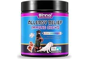 VFJVLVDG Allergy & Immunity Chews for Dogs, Dog Allergy Relief Treats, Itch and Immunity Treats for Dogs - Dog Allergy Chews for Skin & Seasonal Allergies, Itch Relief for All Dogs - Duck 150 Count