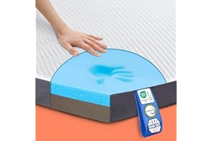 ‎MKS MKS 2-in-1 Gel Topper – Gelschaum Topper 140x200cm mit H3 & H4, 5-Schichten-Komfort, Druckentlastung & Mesh-Seiten – Wende-Matratzentopper für Seiten-, Rücken- & Bauchschläfer