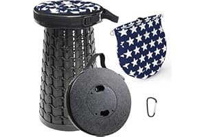 ‎ALEVMOOM ALEVMOOM Tragbarer Klapphocker,Camping Hocker Teleskophocker,Klappbarer Hocker,Mini Leichte Campinghocker für Outdoor Camping Angeln BBQ Drinnen Küche,Belastung 600lbs
