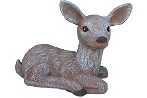 STEINFIGUREN SPICKER Steinfigur REH, Rehkitz, 136/8 Gartenfigur Steinguss Tierfigur Rehbraun Patina