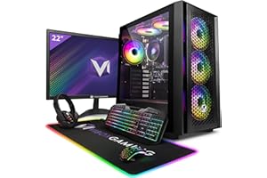 Vibox VI-61 PC Gaming Completo - Monitor 22" - AMD Ryzen 3200GE Procesador 4GHz - Radeon Vega 8 Gráficos - 16GB RAM - 1TB SSD - Windows 11 - WiFi