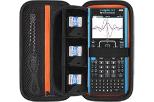 Elonbo Cassa di Trasporto per Texas Instruments TI-Nspire CX II CAS/CX II/CX/CX CAS Calcolatrice Ggrafico a Colori, Tasca con Cerniera Extra Adatta Cavo di Ricarica, Caricatore, Manuale, Nero
