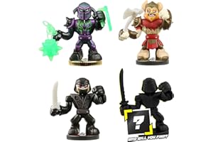 Akedo Ultimate Arcade Warrior Collector Pack Mini Battling Action Figures Ready, Fight, Split Strike,2.19 x 1.65 x 2.21 inches