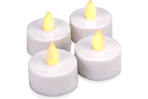 NIPACH GMBH 4er Set LED Teelicht weiß - batteriebetrieben mit Timer - Teelichtkerzen Xmas Romantiklichter Entspannungslicht Weihnachtsdeko für Innen
