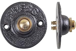 Assorted Collections Türklingel aus Eisen - Druckknopf - Kreis Design - Hardware - Elektrische Klingel - Antik Optik - Zwei verdrahtet - Einfache Installation - 60mm